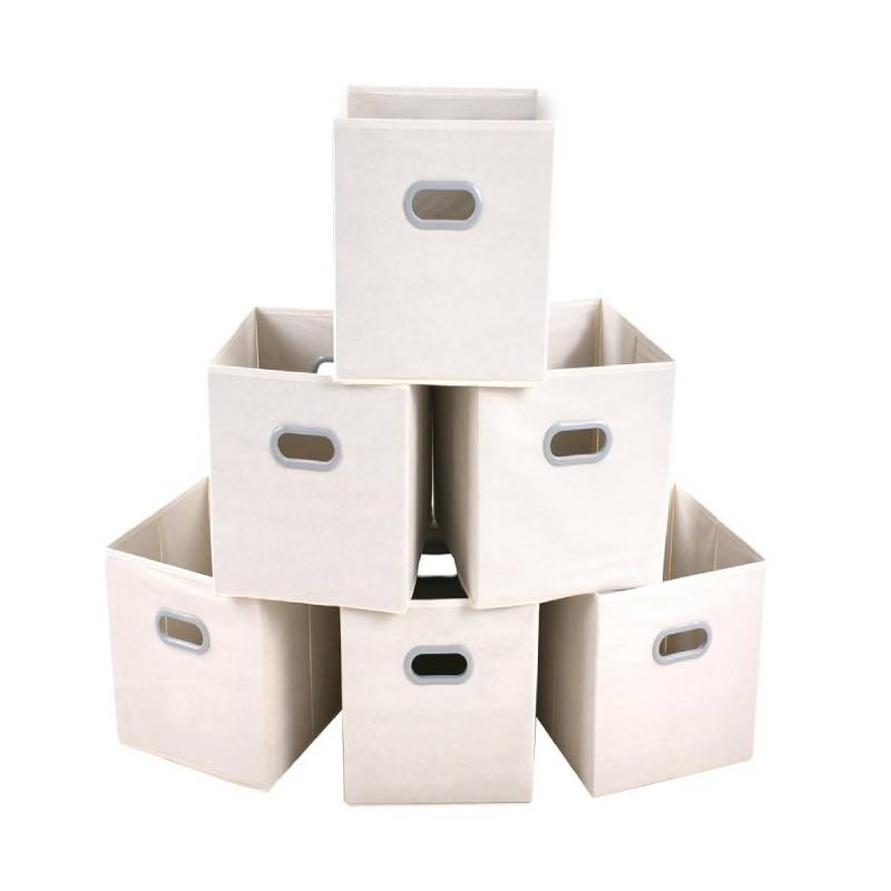 Fabric Storage Bins Cubes  with Dual Plastic Handles for Home Closet Bedroom