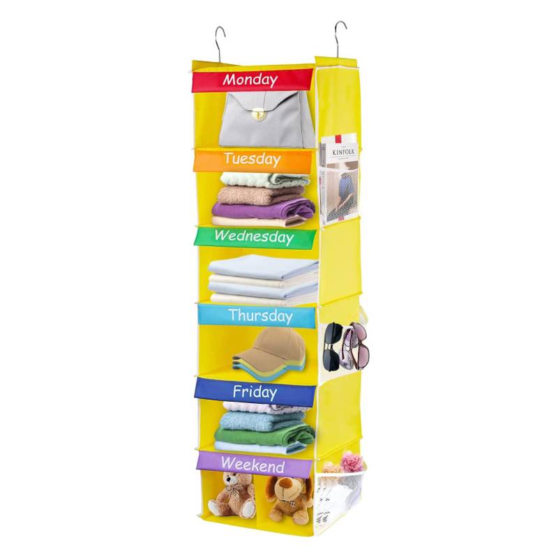 6-Shelf Weekly Closet Hanging Organizer for Kids
