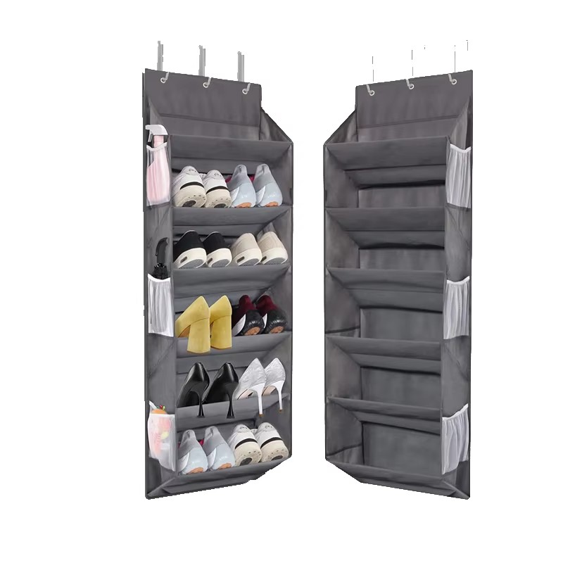 6-tier Over the Door 50lbs Weight Capacity Hanging Shoe Organizer Storage with 6 Mesh Deep Pockets for 12 Pairs