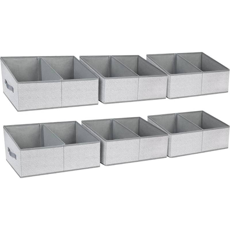 Trapezoid Storage Bins for clothes Closet Organizers and Storage Baskets, Foldable Closet Baskets with Handles and Divider