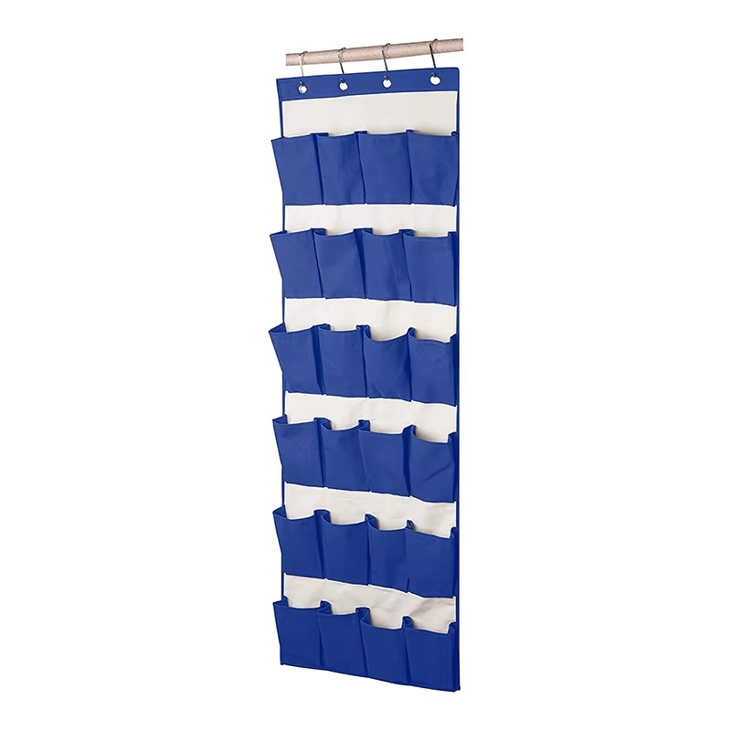 24 Pockets Over the Door Hanging Shoe Organizer Shoe Rack With 4 Metal Hooks