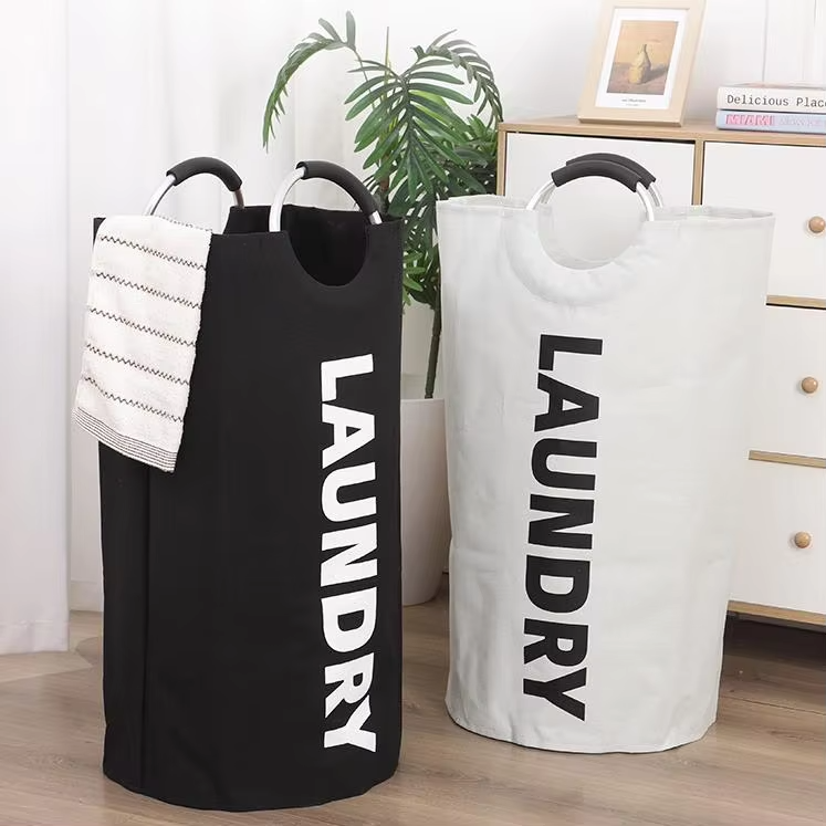 90L Large Laundry Basket Freestanding Waterproof Collapsible Folding Tall Clothes Hamper