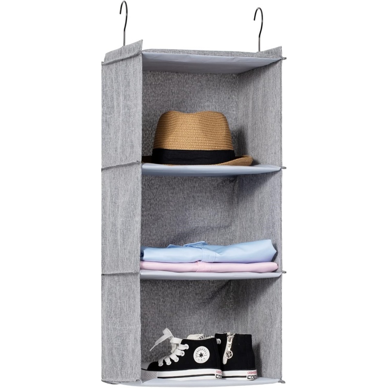 3Tier Shelf Hanging Closet Organizer, Cloth Hanging Shelf