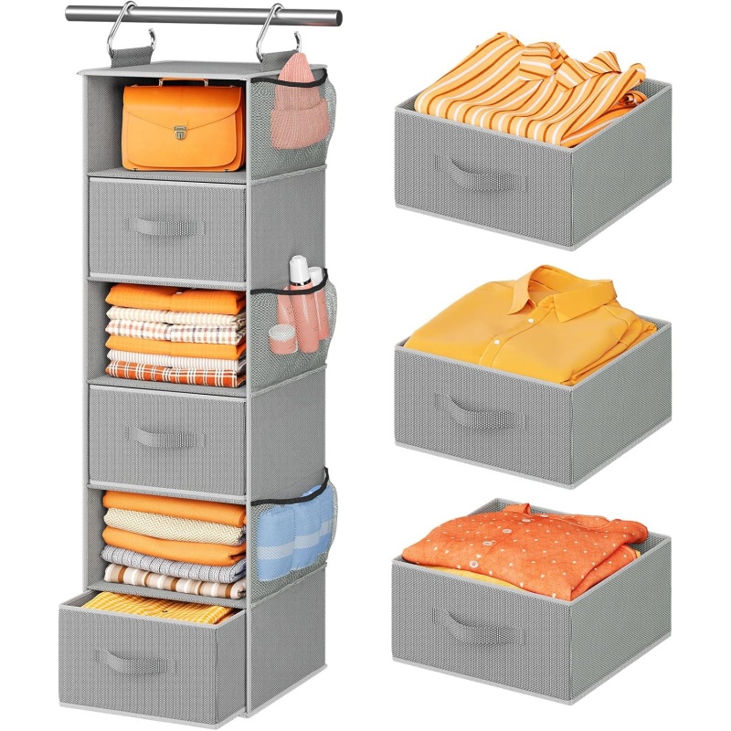 6 Tier Shelf Hanging Closet Organizer, Closet Hanging Shelf